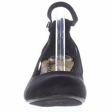 American Rag CIE Women Amiley Black Suede Chop Out Wedges Ankle Strap Shoes 6 M - evorr.com