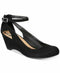 American Rag CIE Women Amiley Black Suede Chop Out Wedges Ankle Strap Shoes 6 M - evorr.com