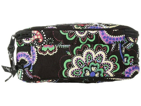 New Vera Bradley Blush&Brush Makeup Case Kiev Paisley Cosmetic Bag Black Multi - evorr.com