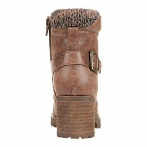 Carlos by Carlos Santana Women Gibson Ankle Boot Lace Up Tan Brown Shoes US 8.5 - evorr.com