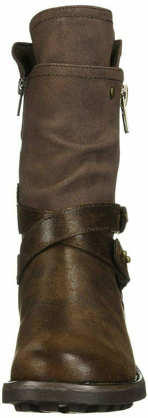 Carlos by Carlos Santana Women Sawyer Leather Almond Toe Dark Brown Boots US 7.5 - evorr.com