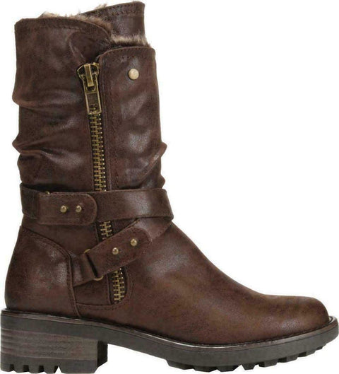 Carlos by Carlos Santana Women Sawyer Leather Almond Toe Dark Brown Boots US 8 M - evorr.com