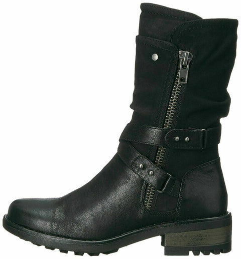 Carlos by Carlos Santana Women Sawyer Leather Almond Toe Black Boots Size US 7 M - evorr.com