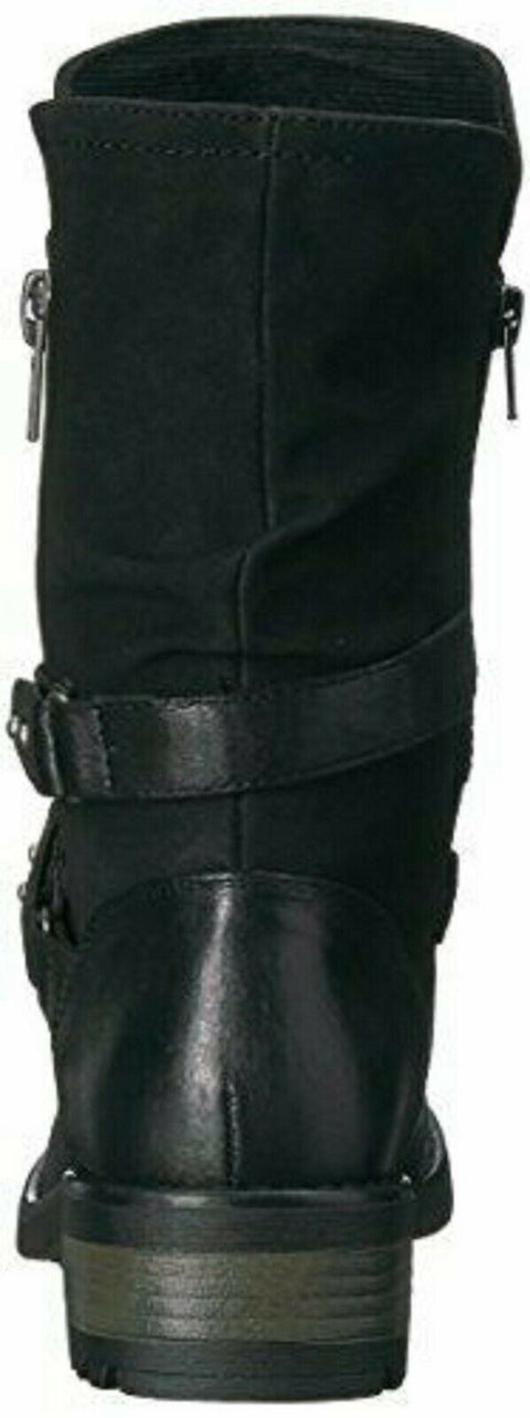 Carlos by Carlos Santana Women Sawyer Leather Almond Toe Black Boots Size US 7 M - evorr.com