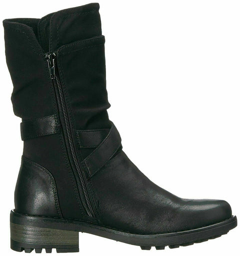 Carlos by Carlos Santana Women Sawyer Leather Almond Toe Black Boots Size US 7 M - evorr.com
