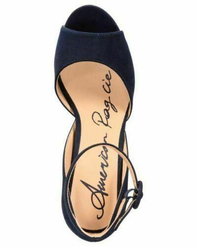 American Rag Women Reeta Open Toe Ankle Strap Velvet Heels Platform Sandal 8.5 M - evorr.com
