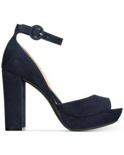 American Rag Women Reeta Open Toe Ankle Strap Velvet Heels Platform Sandal 8.5 M - evorr.com