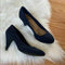 American Rag Womens Felix Fabric Round Toe Classic Pumps 3" Heel Shoe 9.5 M Blue - evorr.com