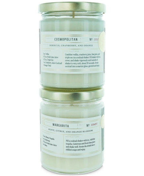REWINED 2Pc Margarita & Cosmopolitan Candle Gift Set Agave Citrus Orange Soy Wax - evorr.com