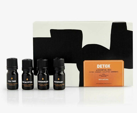 Way Of Will 4-Piece Essential Oils Gift Set Detox Unwind Elevate Stimulate New