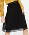 New INC International Concepts Women Crinkle Black Pull On Midi Skirt Size L