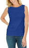 New INC Concepts Women Sleeveless Blue Solid Seamless Tank Blouse Top Size S,M