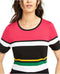 INC Concepts Women Lurex Color Block Striped Short-Sleeve Sweater Knitted Top XS