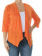 ALFANI Women Orange Draped Open Front Cardigan Long Sleeve Shrug Top L