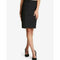 New DKNY Women's Black Textured Straight Skirt Knee Length Size 16 - evorr.com