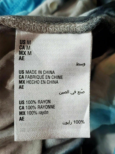 INC CONCEPTS Women Blue Tie Dye Halter Neck KeY Hole Blouse Top Studded Size M - evorr.com