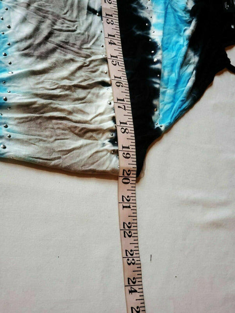 INC CONCEPTS Women Blue Tie Dye Halter Neck KeY Hole Blouse Top Studded Size M - evorr.com