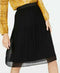 INC International Concepts Women Crinkle Black Pull On Pleated Midi Skirt Size L - evorr.com