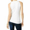 INC International Concepts Women White Sleeveless Rayon Cut-Out Jewel Neck Top S - evorr.com