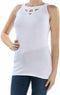 INC International Concepts Women White Sleeveless Rayon Cut-Out Jewel Neck Top S - evorr.com