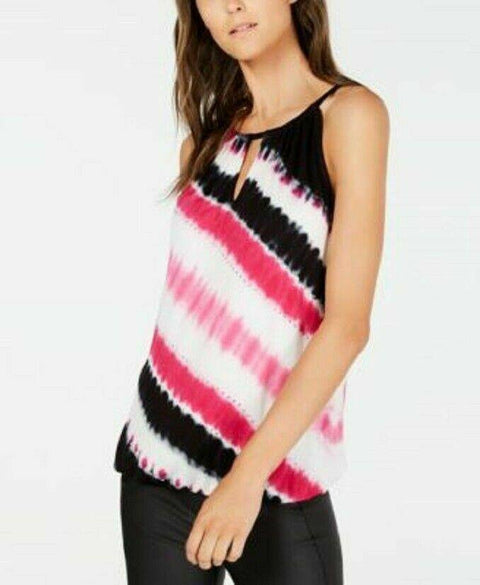 New INC CONCEPTS Women Pink Tie Dye Halter Neck Blouse Top Studded Embellished M - evorr.com