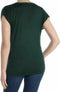 INC Concepts Women Mixed Media Utility Shirt Crepe Two Pocket Causal Top Green M - evorr.com