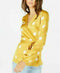New INC Concepts Women Long Sleeve Yellow Polka Dot Wrap Blouse Top Belted S - evorr.com