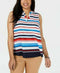 Charter Club Women Sleeveless V-Neck Multi Stripe Colorblock Blouse Top Plus 3X - evorr.com