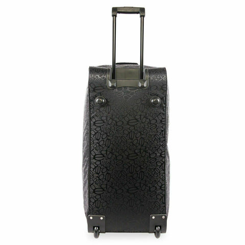 New BEBE 30" Rolling Duffle Bag Signature Printed Travel Bag Large Black - evorr.com