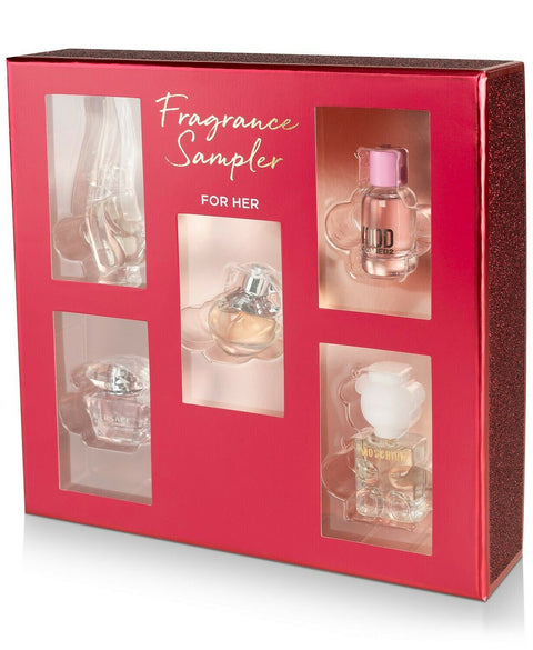 Designer Fragrance 5pc Gift Set For Her Versace, Azzaro, Moschino, Donna Karan