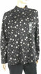 Karen Scott Women Long Sleeve Mock-Neck SnowFlake Black Blouse Top Plus 0X