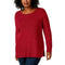 Charter Club Womens Red Seed-stitched Tunic Sweater Top Long Sleeve Plus 0X