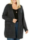Style & Co. Womens Heather Ribbed Trim Cardigan Sweater Long Sleeve Gray Plus 1X