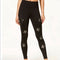 New Calvin Klein Women Wick Black Stretch Performance Leggings Pant Stars Size S