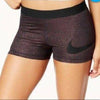 NIKE Pro Women Black Shimmer Rose Running Shorts Pull On Size M
