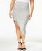 New White Space Women Gray Pull On Asymmetrical Skirt Casual Jersey Size Plus 1X