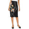 New ALFANI Women's Black Straight Pull On Printed Skirt Ponte Knit Slit Plus 18W