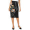New ALFANI Women's Black Straight Pull On Printed Skirt Ponte Knit Slit Plus 18W