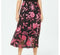 New ALFANI Women Black Pink A-Line Floral Burnout Chiffon Skirt Size 14P