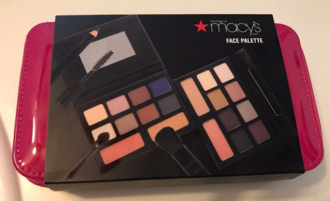 Macys Palette Kit Eye-shadow Mascara Blush Eye Pencil Highlighter Bronze Case