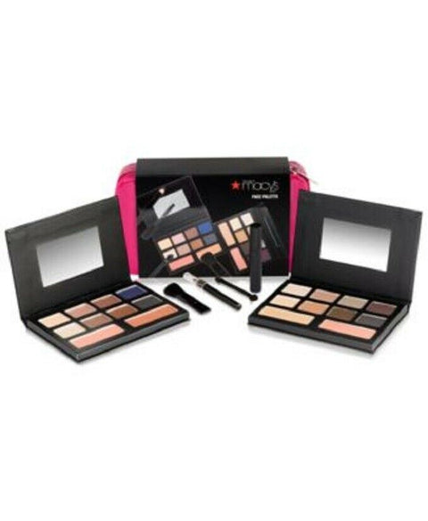 Macys Palette Kit Eye-shadow Mascara Blush Eye Pencil Highlighter Bronze Case