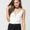 Intimately Free People Women White Tank Blouse Top Adjustable Straps Lace Up M