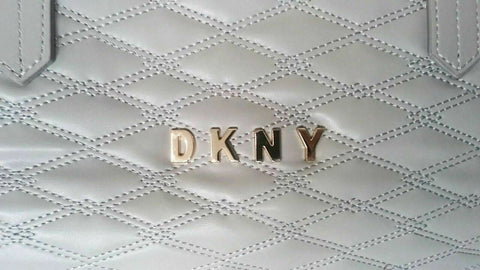$250 New DKNY Allure Quilted Barrel Duffel Large Travel Bag Suitcase Gray