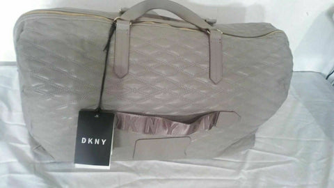 $250 New DKNY Allure Quilted Barrel Duffel Large Travel Bag Suitcase Gray