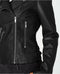 COFFEE SHOP Women Faux Leather Collarless Moto Jacket Black Zippered Size 2XL