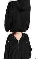 NEW Maralyn & Me Women's Faux-Fur Hooded Reversible Coat Jacket Black Size XS