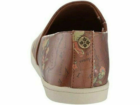 Patricia Nash Women Lola Map Digital Print Leather Slip On Loafers Shoes 11 M US