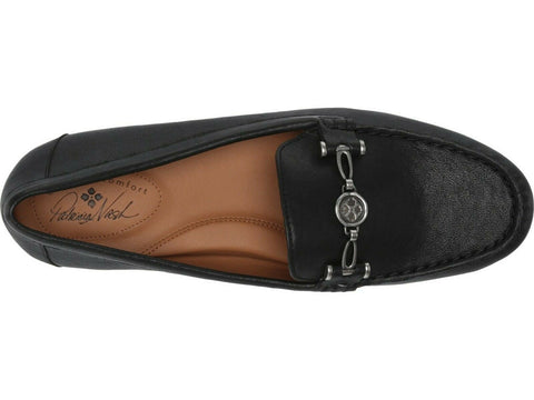 Patricia Nash Women Black Trevi Leather Slip On Loafer Shoe Casual Size 7.5 M US