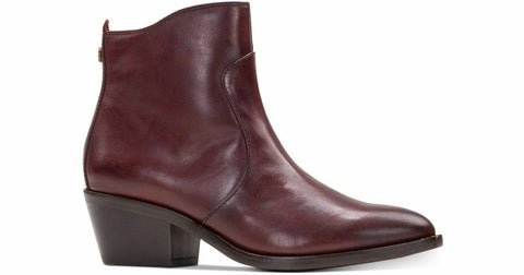 $239 New Patricia Nash Women Suzanna Leather Merlot Purple Ankle Boots Size 7 US