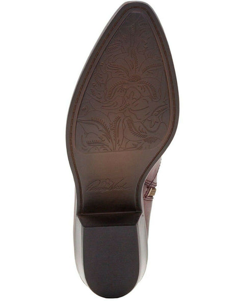 $239 New Patricia Nash Women Suzanna Leather Merlot Purple Ankle Boots Size 7 US